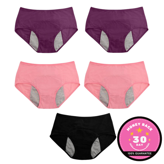 Leakproof High Waisted Panties - Pack of 5